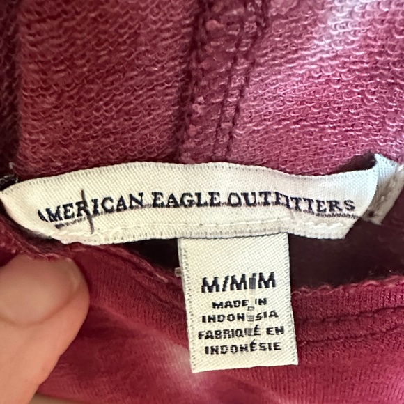 American Eagle Outfitters Maroon Tie-Dye Fleece and Lace Tank Top - Picture 2 of 5